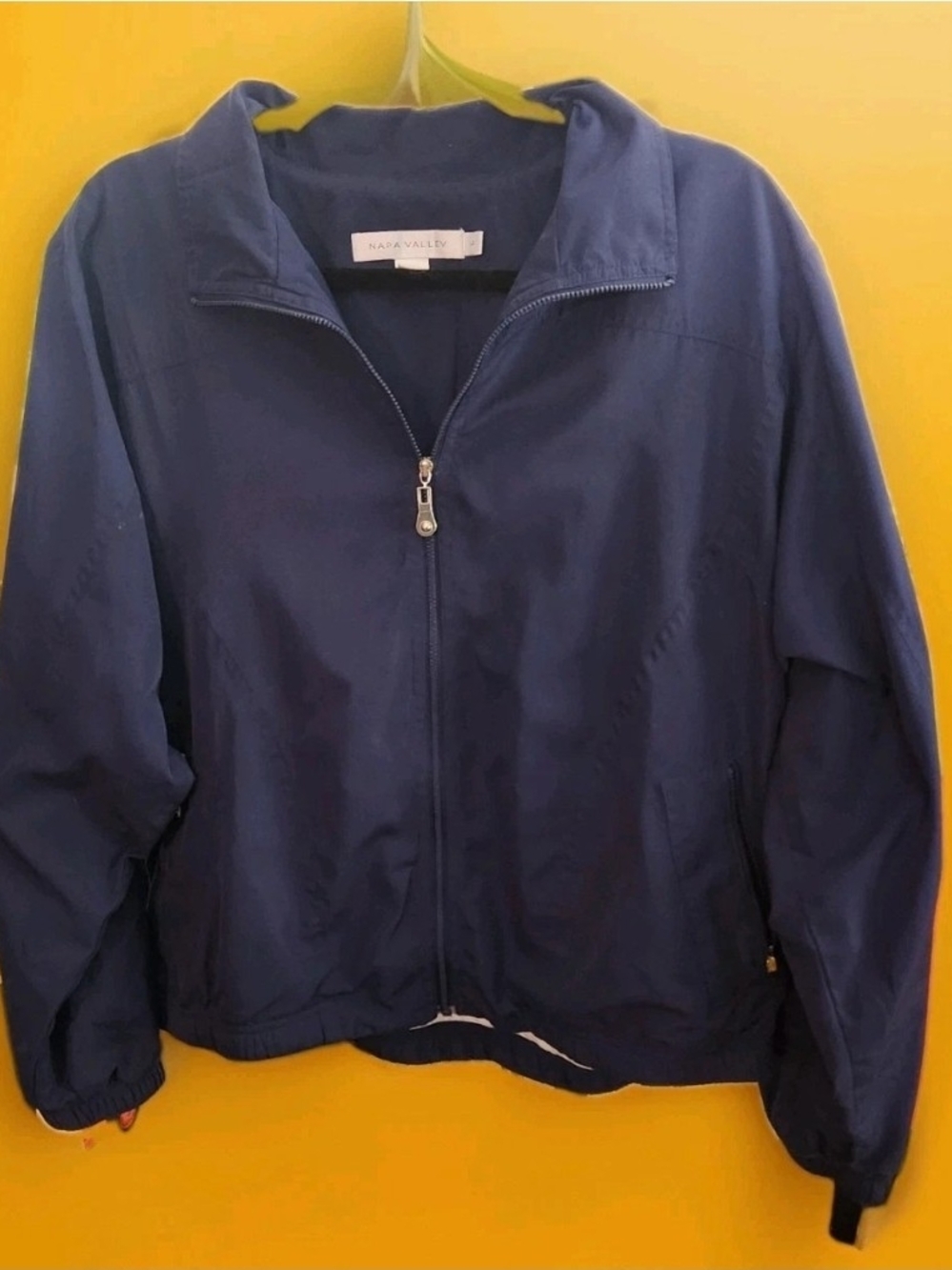 Womens Napa Valley Size Large Black Full Zip Windbreaker Jacket (Pre-loved)